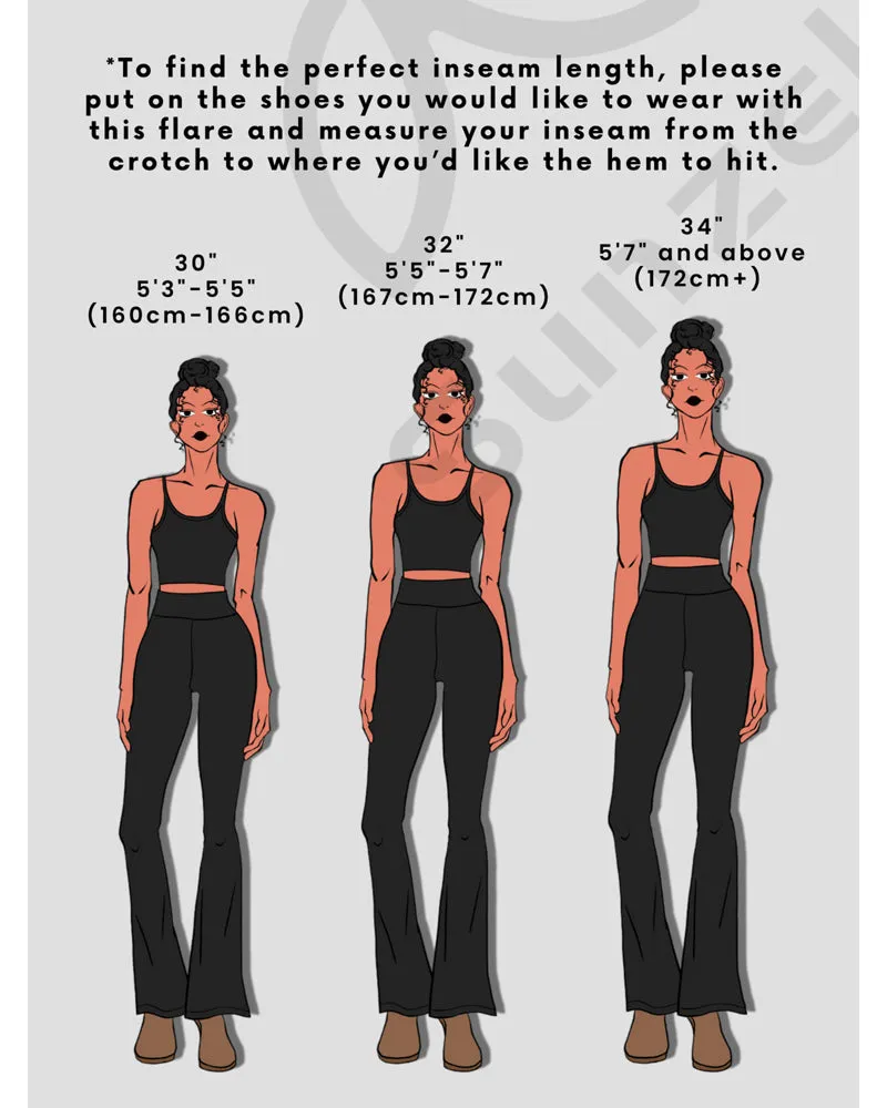 30“High Waist Mini Flared Leggings for Women
