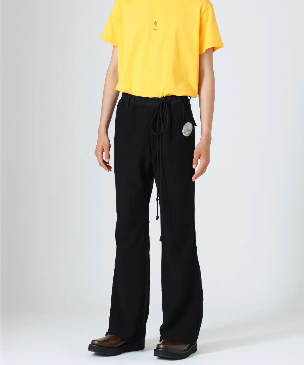 【60%OFF】Docking flared trousers - BLACK