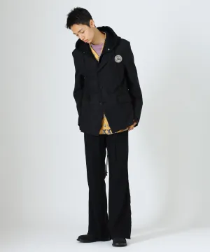 【60%OFF】Docking flared trousers - BLACK