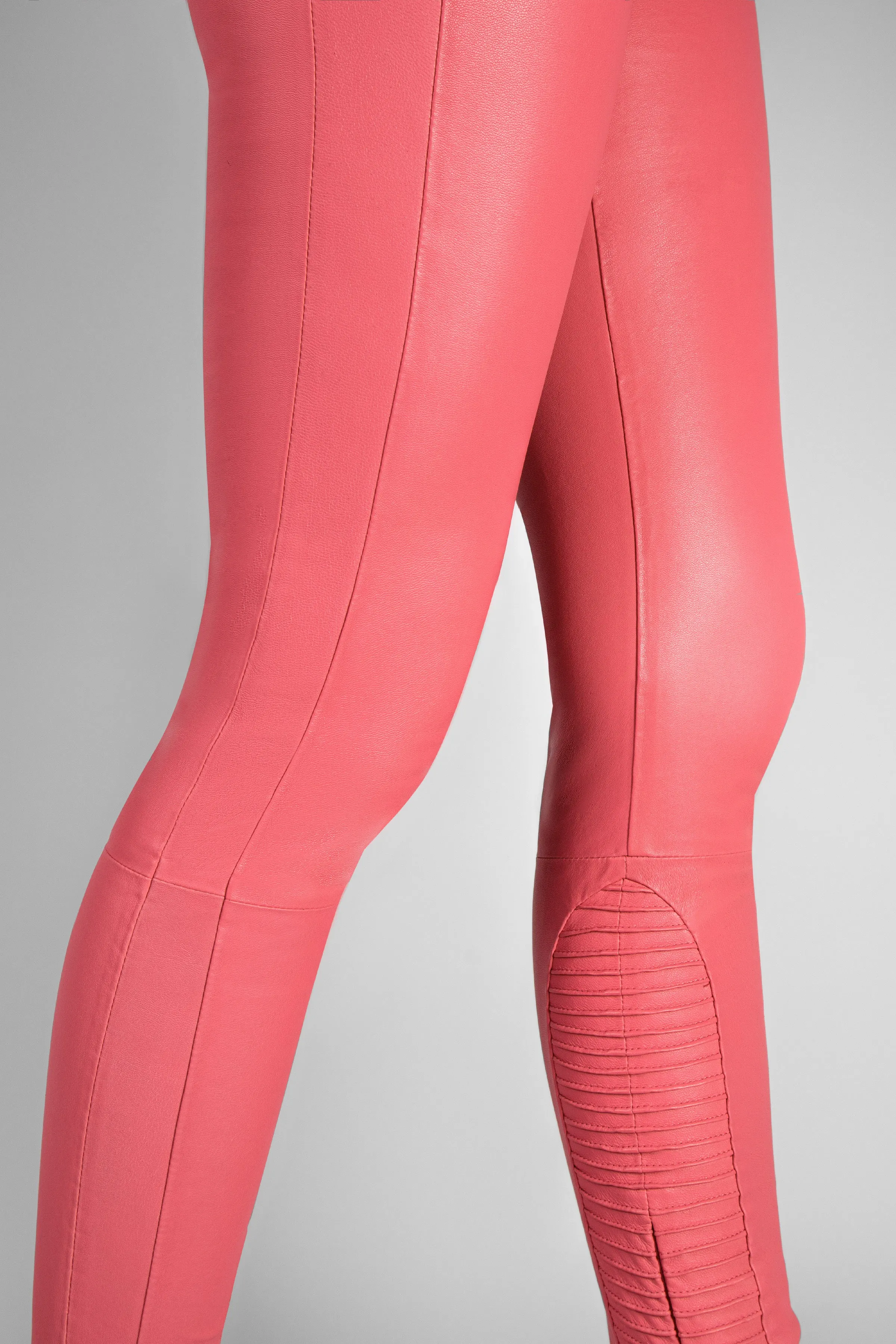 '88 KAY MICHAELS LEATHER LEGGINGS - ACID PINK