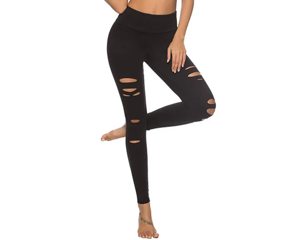 Activewear Ripped Leggings - Wholesale