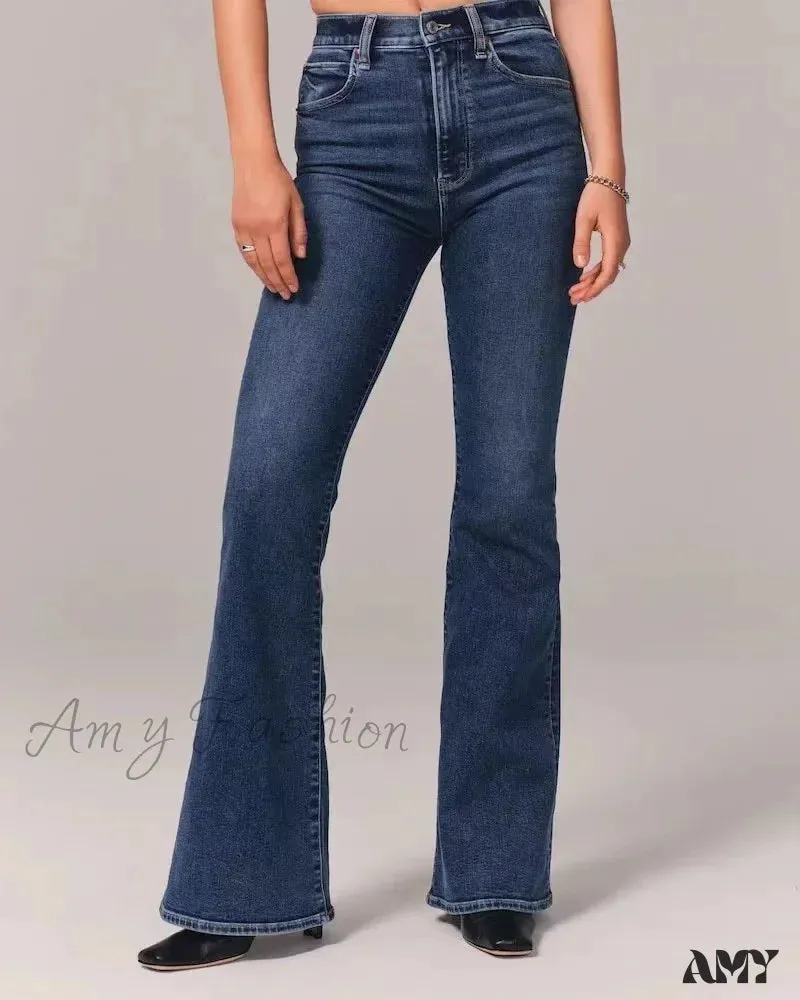Amy Fashion - Stretch High Waist Slimming Skinny Flare Women's Casual Fashion Slim fit Small Summer 2024 New Jean