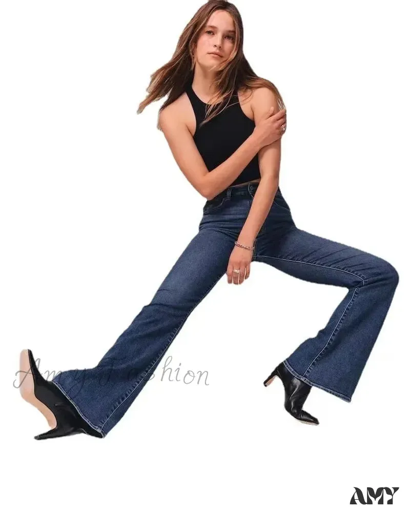 Amy Fashion - Stretch High Waist Slimming Skinny Flare Women's Casual Fashion Slim fit Small Summer 2024 New Jean