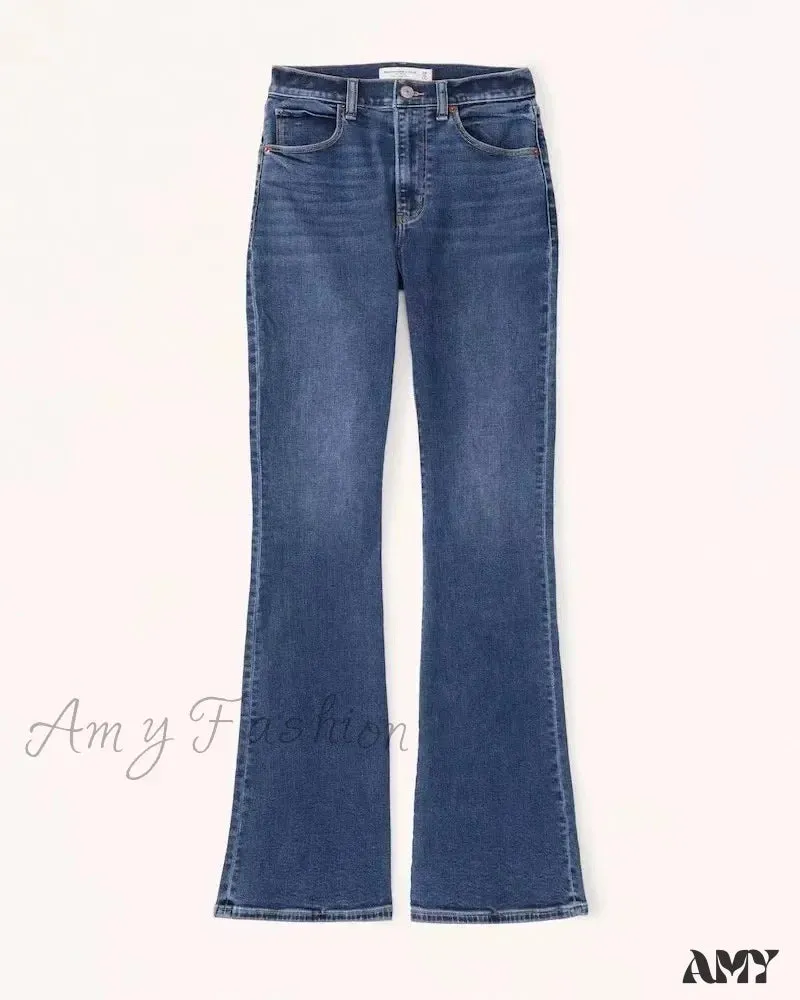 Amy Fashion - Stretch High Waist Slimming Skinny Flare Women's Casual Fashion Slim fit Small Summer 2024 New Jean