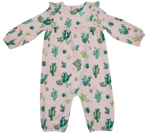 Angel Dear Cactus Pink Ruffle Sleeve Romper