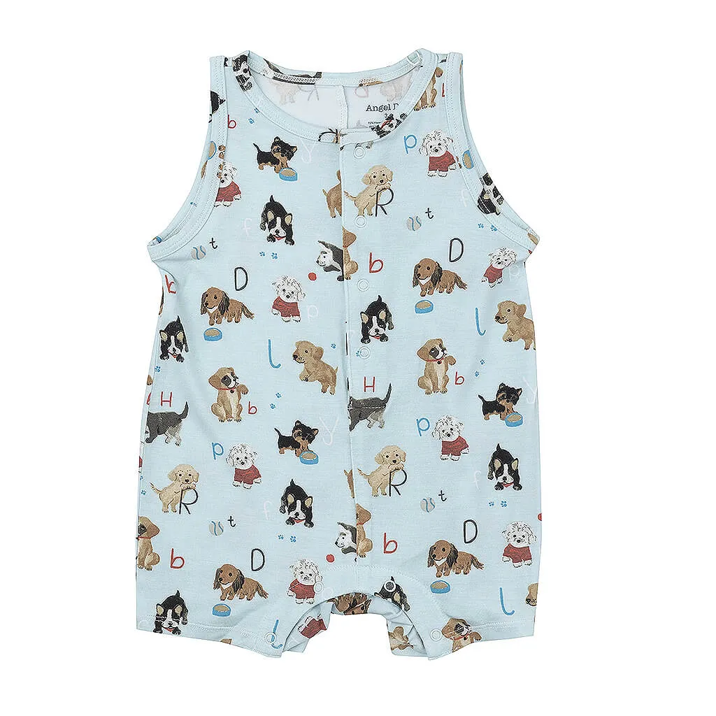 Angel Dear Sleeveless Shortie Romper Puppy Alphabet