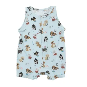 Angel Dear Sleeveless Shortie Romper Puppy Alphabet