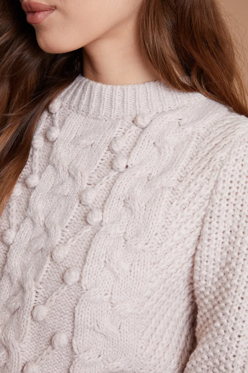 Another Sunday Cable Bobble Detail Knitted Jumper