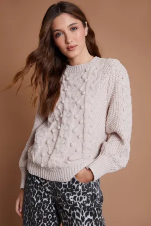 Another Sunday Cable Bobble Detail Knitted Jumper