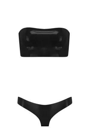 Bandeau Cheeky Latex Lingerie Set