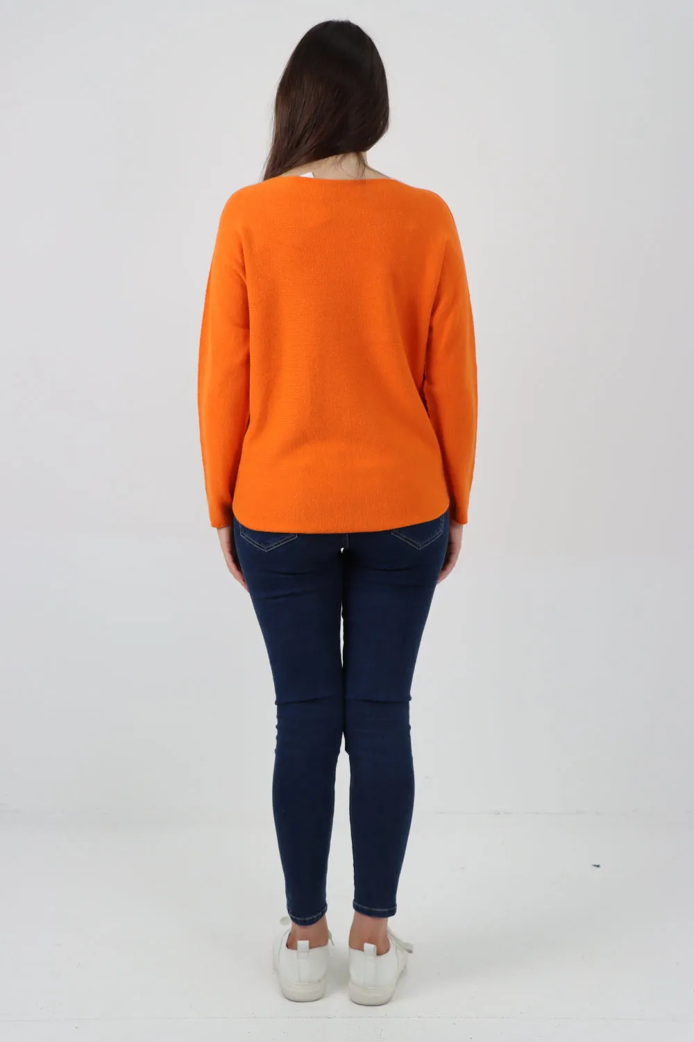 Basic Plain Knitted Jumper Top