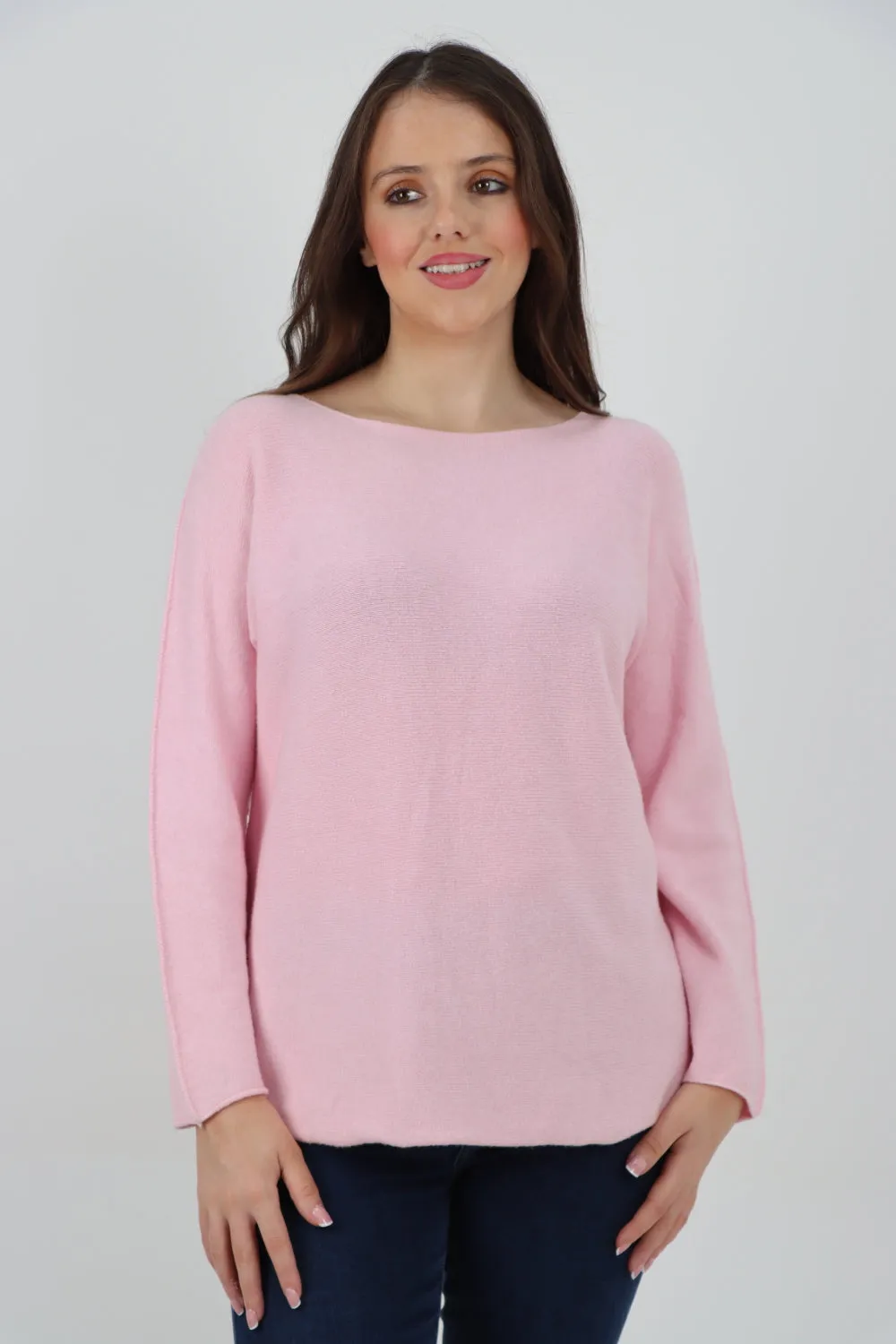 Basic Plain Knitted Jumper Top