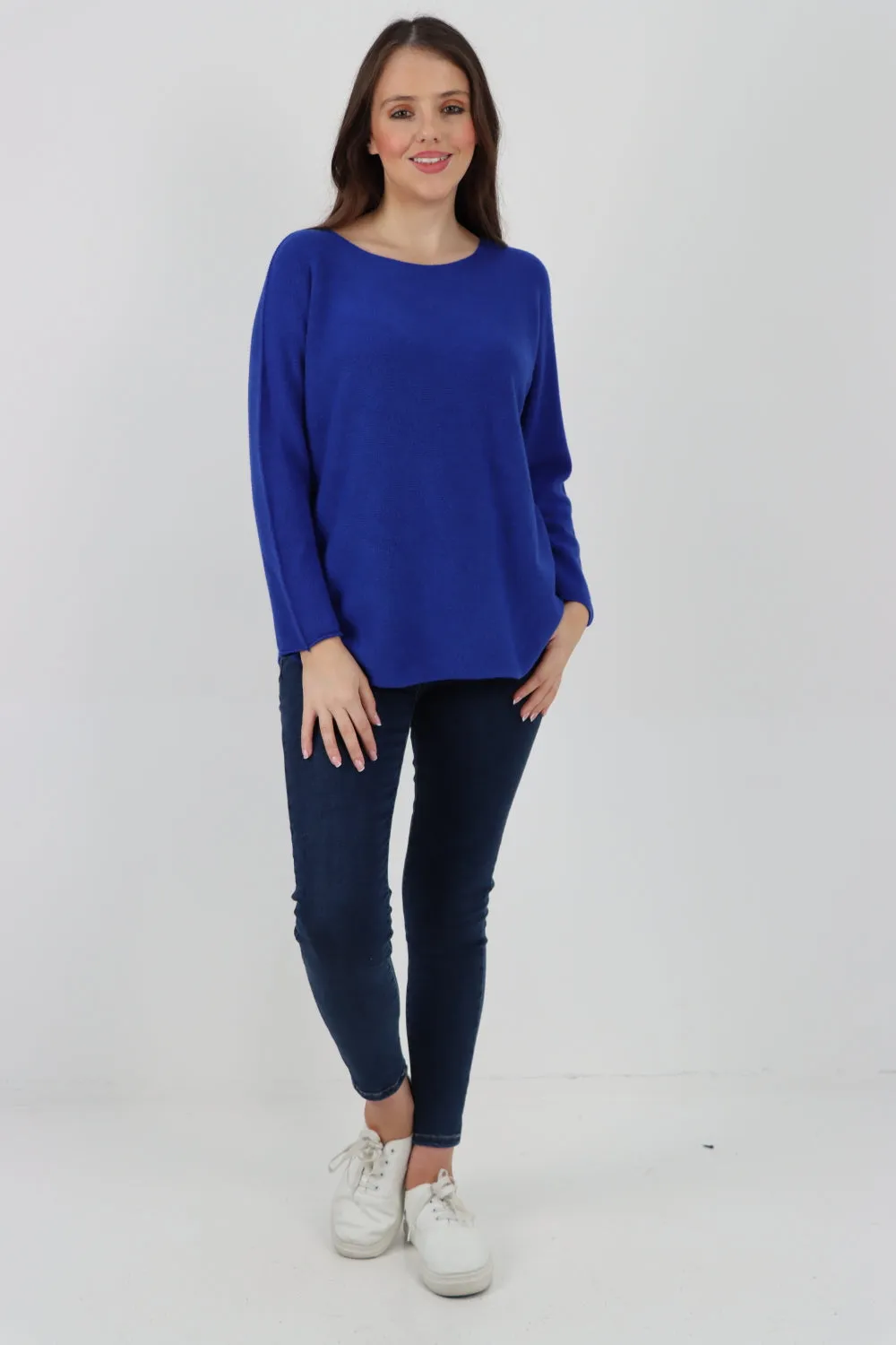 Basic Plain Knitted Jumper Top