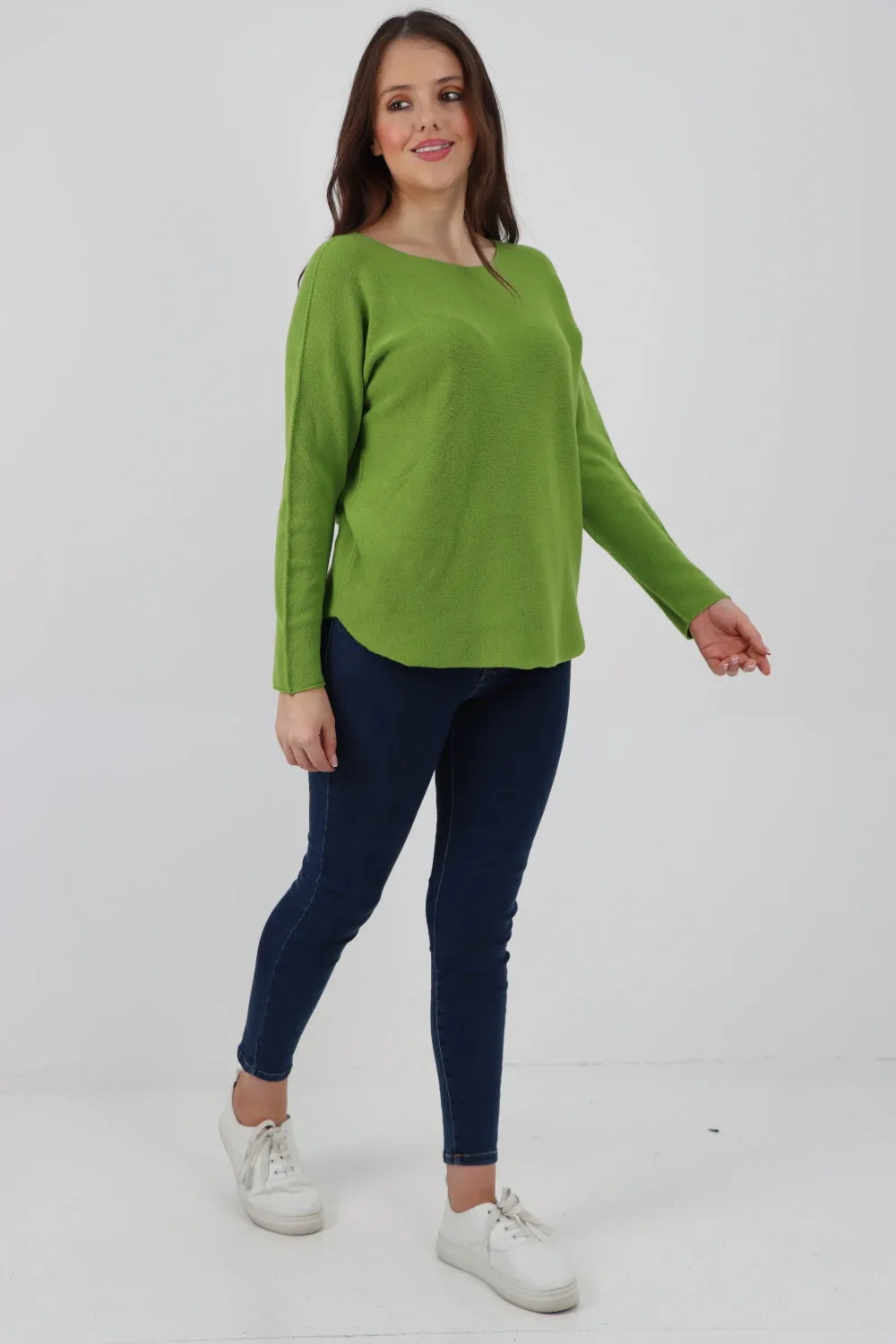 Basic Plain Knitted Jumper Top
