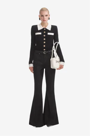 Black Denim Kickflare Jeans