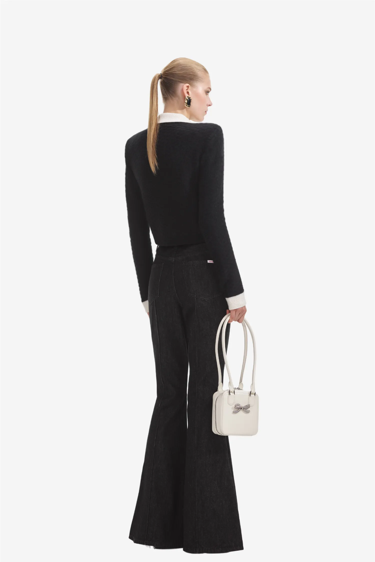 Black Denim Kickflare Jeans