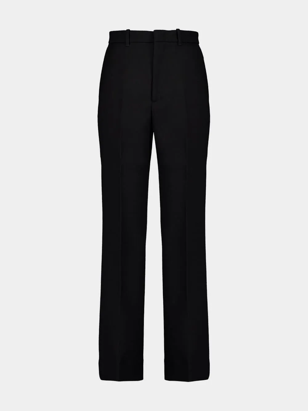 Black Light Wool Crêpe Boot Cut Pants