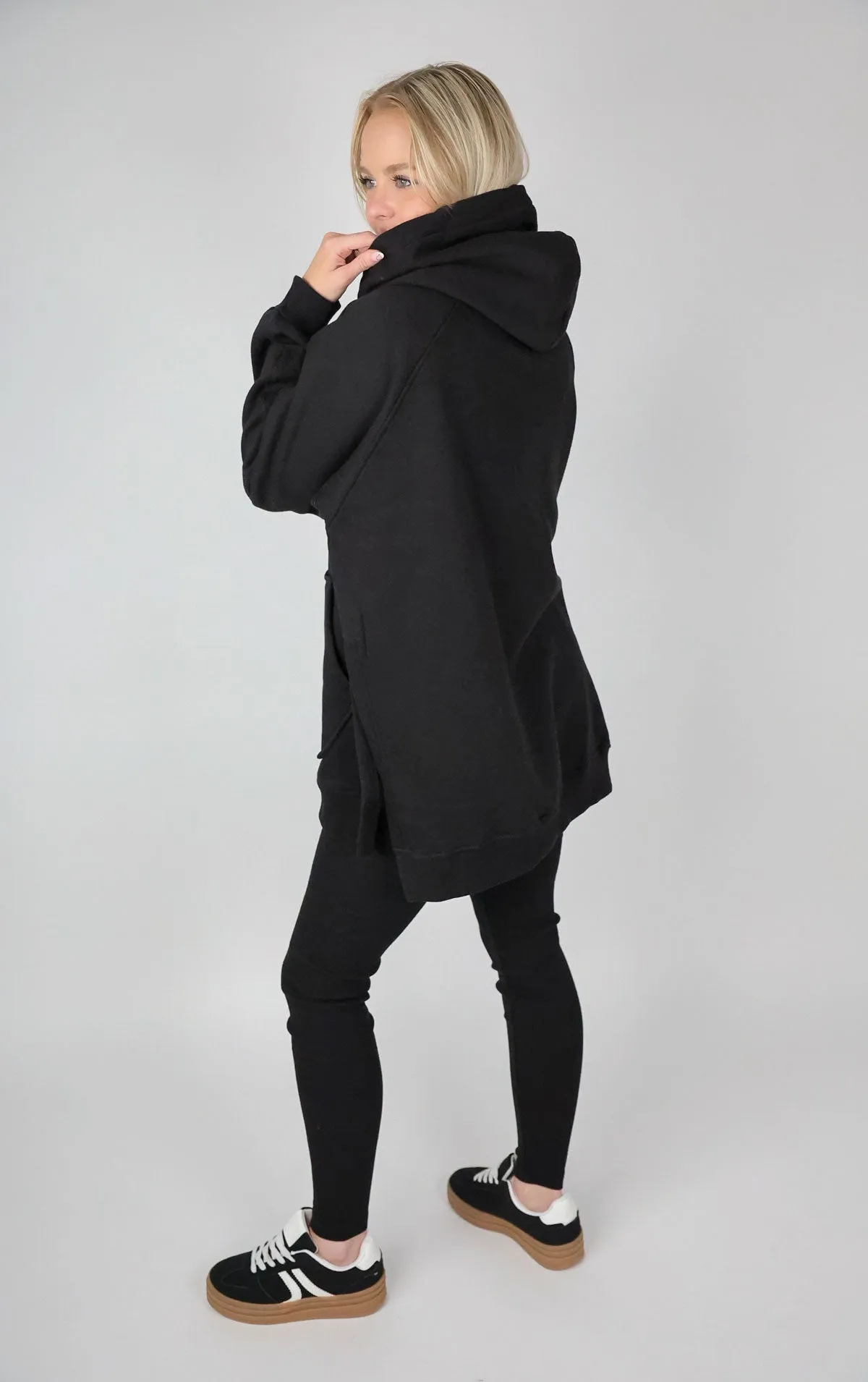 Black Oversized Leggings and Hoodie Set