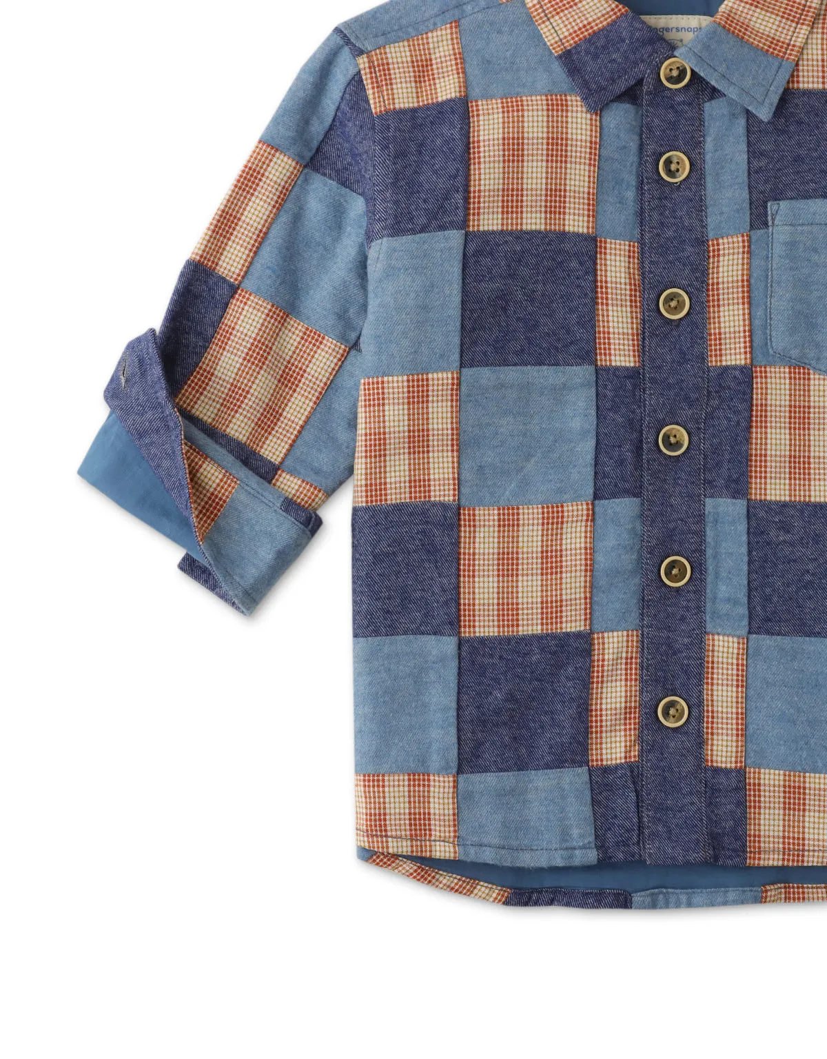 BOYS PATCHWORK SHACKET