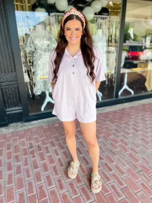 Breezy Chic Oversized Romper-Lavender