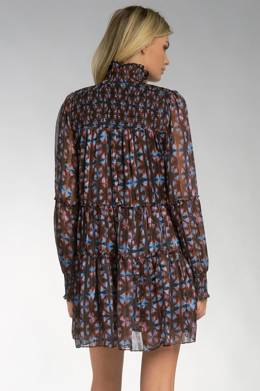 Brown Geo Foil Celia Dress