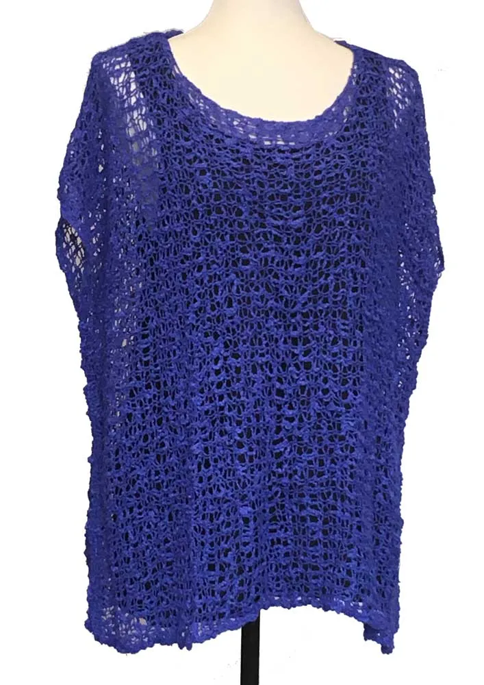 Cap Sleeved Popcorn Knit Top