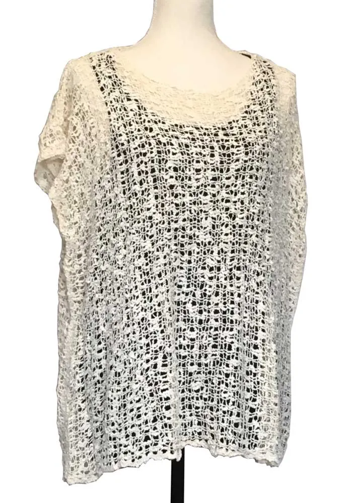 Cap Sleeved Popcorn Knit Top