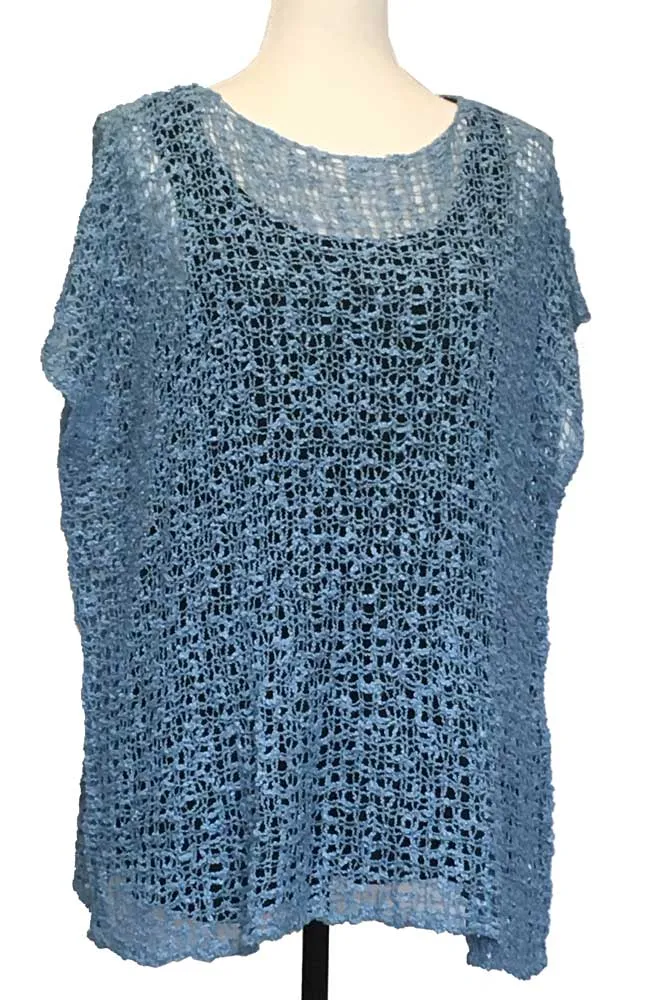 Cap Sleeved Popcorn Knit Top
