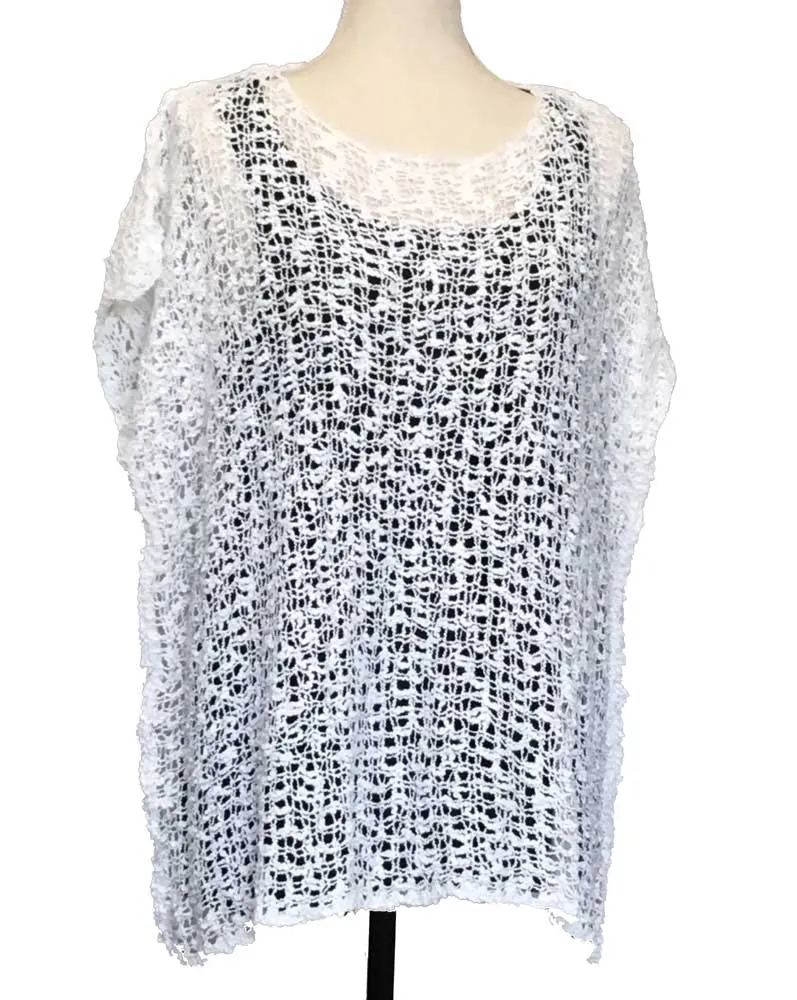 Cap Sleeved Popcorn Knit Top