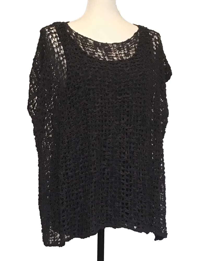 Cap Sleeved Popcorn Knit Top