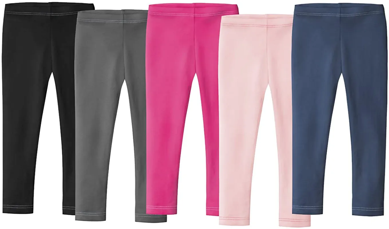 City Threads Girls' Leggings in 100% Cotton for School Uniform or Play - Made in USA!