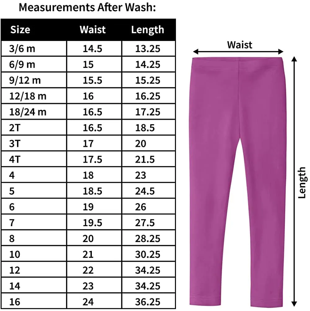 City Threads Girls' Leggings in 100% Cotton for School Uniform or Play - Made in USA!