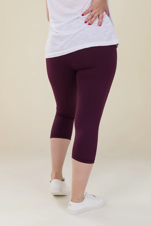 Comfort Max Plum 2 Pocket Cropped Leggings