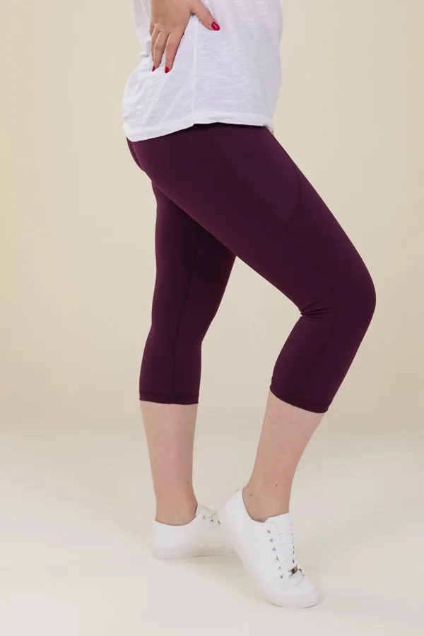 Comfort Max Plum 2 Pocket Cropped Leggings