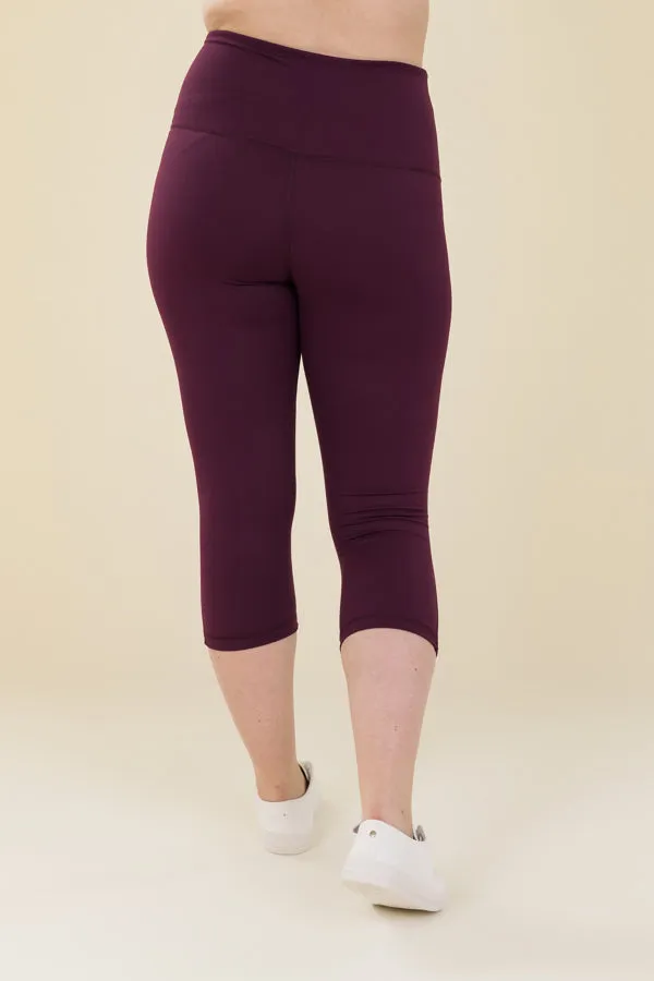 Comfort Max Plum 2 Pocket Cropped Leggings