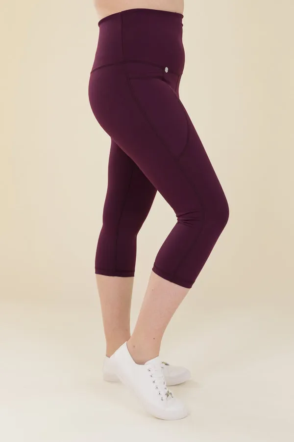 Comfort Max Plum 2 Pocket Cropped Leggings
