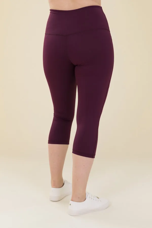 Comfort Max Plum 2 Pocket Cropped Leggings