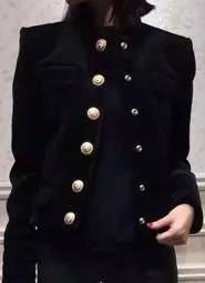 Cropped Velvet Jacket - Black or Blue