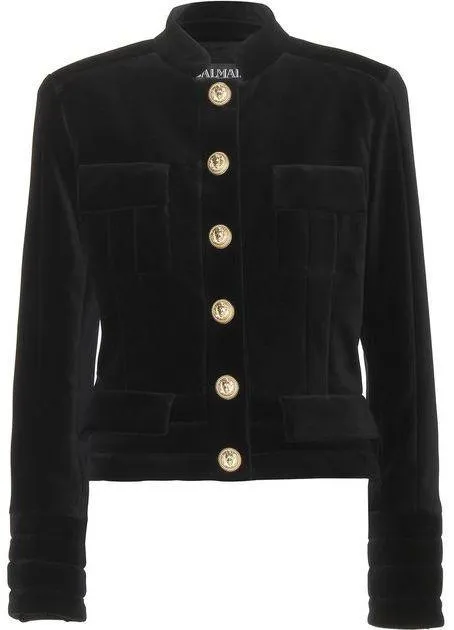 Cropped Velvet Jacket - Black or Blue