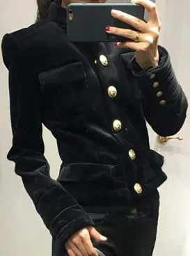 Cropped Velvet Jacket - Black or Blue