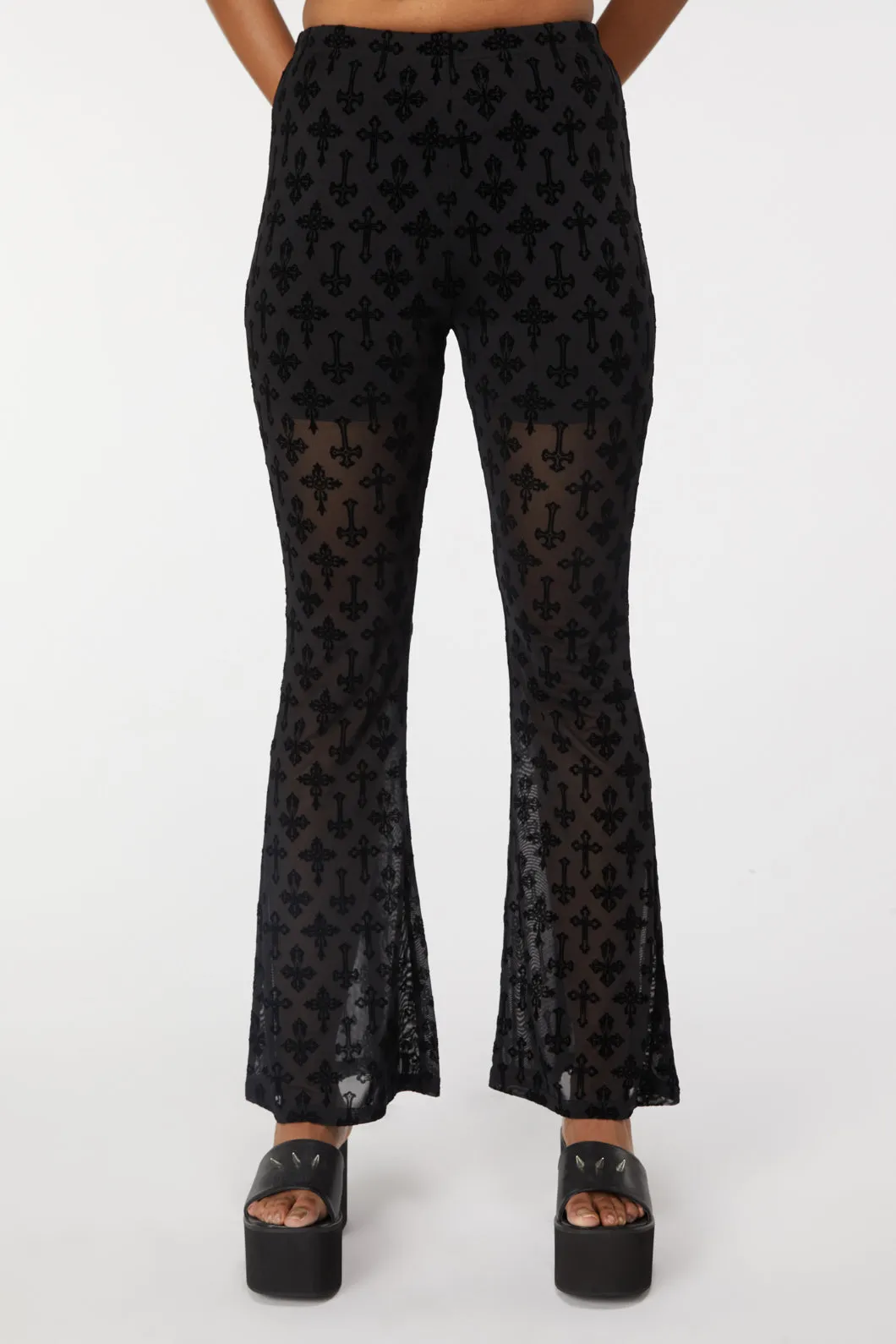 Crucifix Mesh Pants