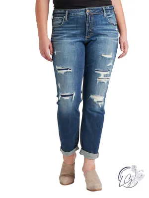 Curvy Boyfriend Mid-Rise Slim Leg by Silver Jeans