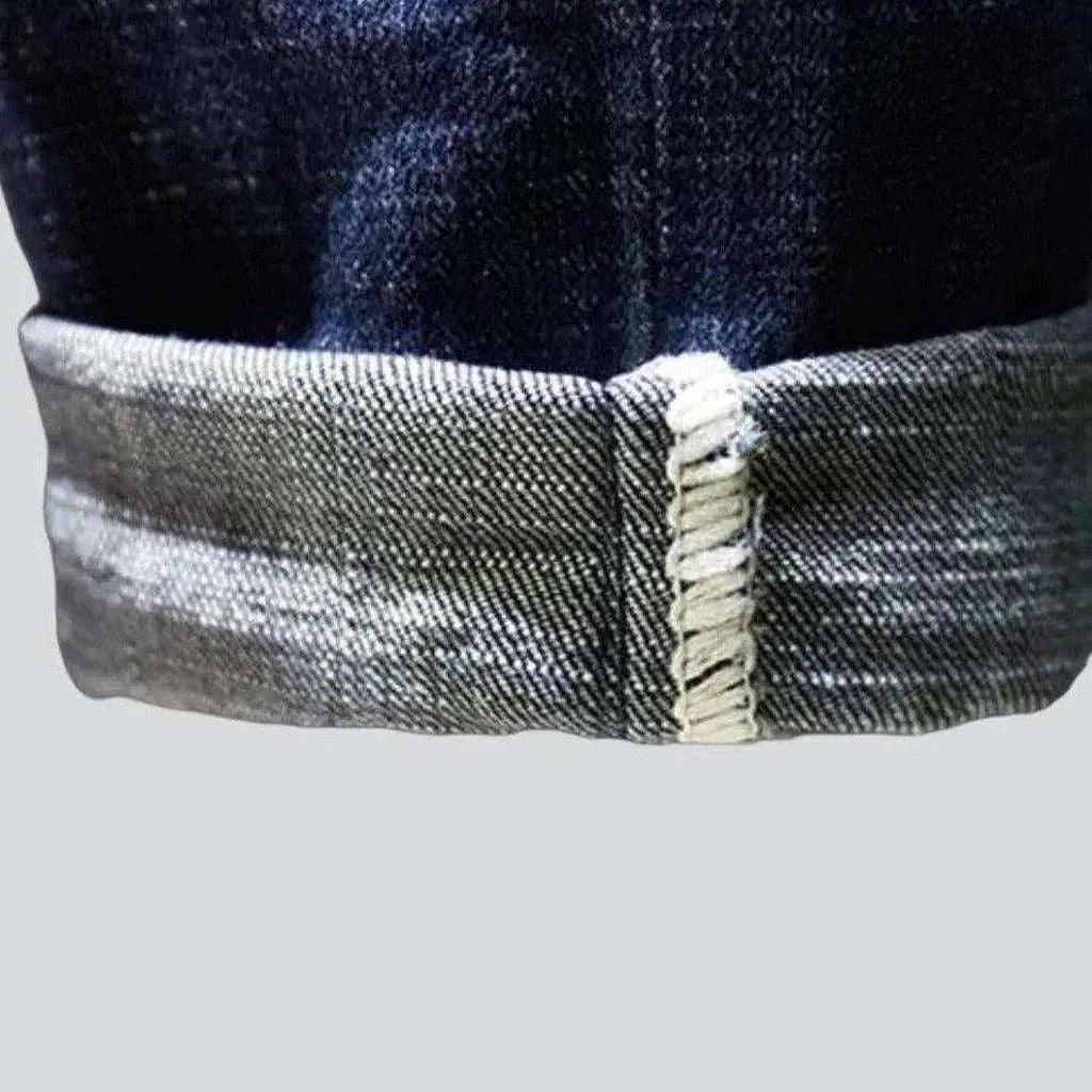 Denim blue ripped men's jeans