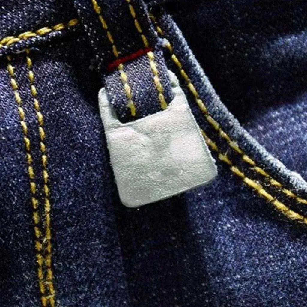 Denim blue ripped men's jeans