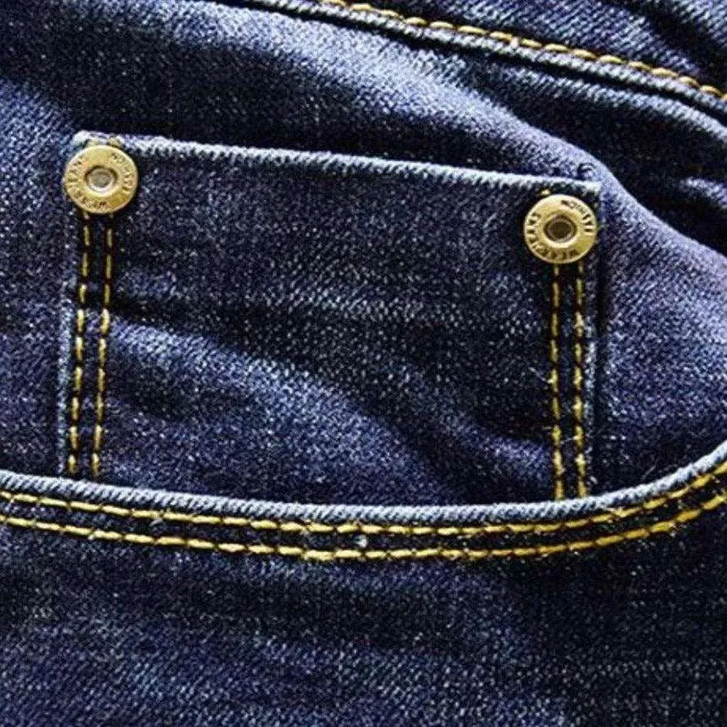 Denim blue ripped men's jeans