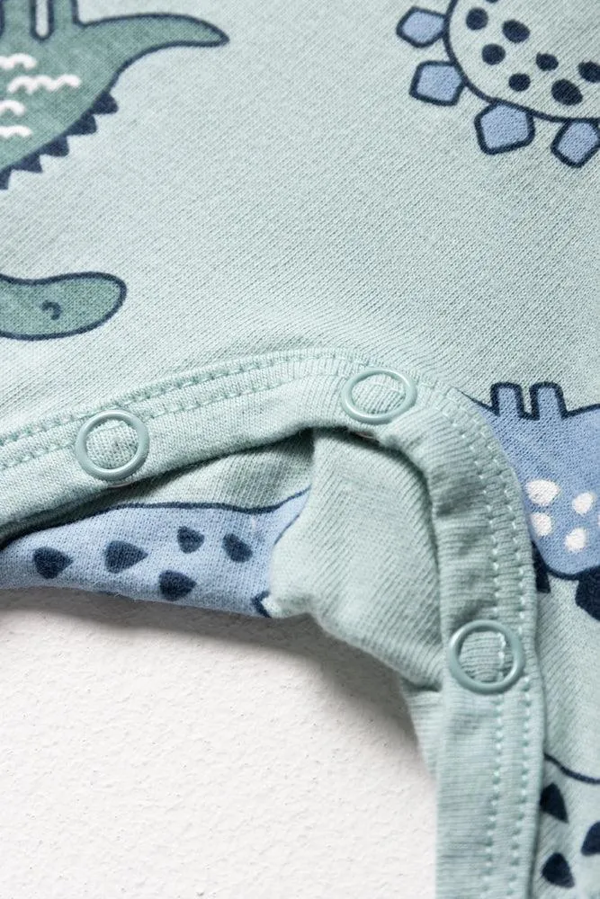 Dino Baby Romper Green