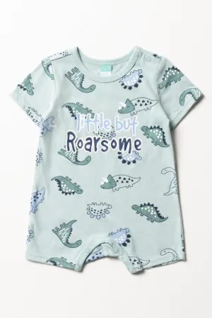 Dino Baby Romper Green