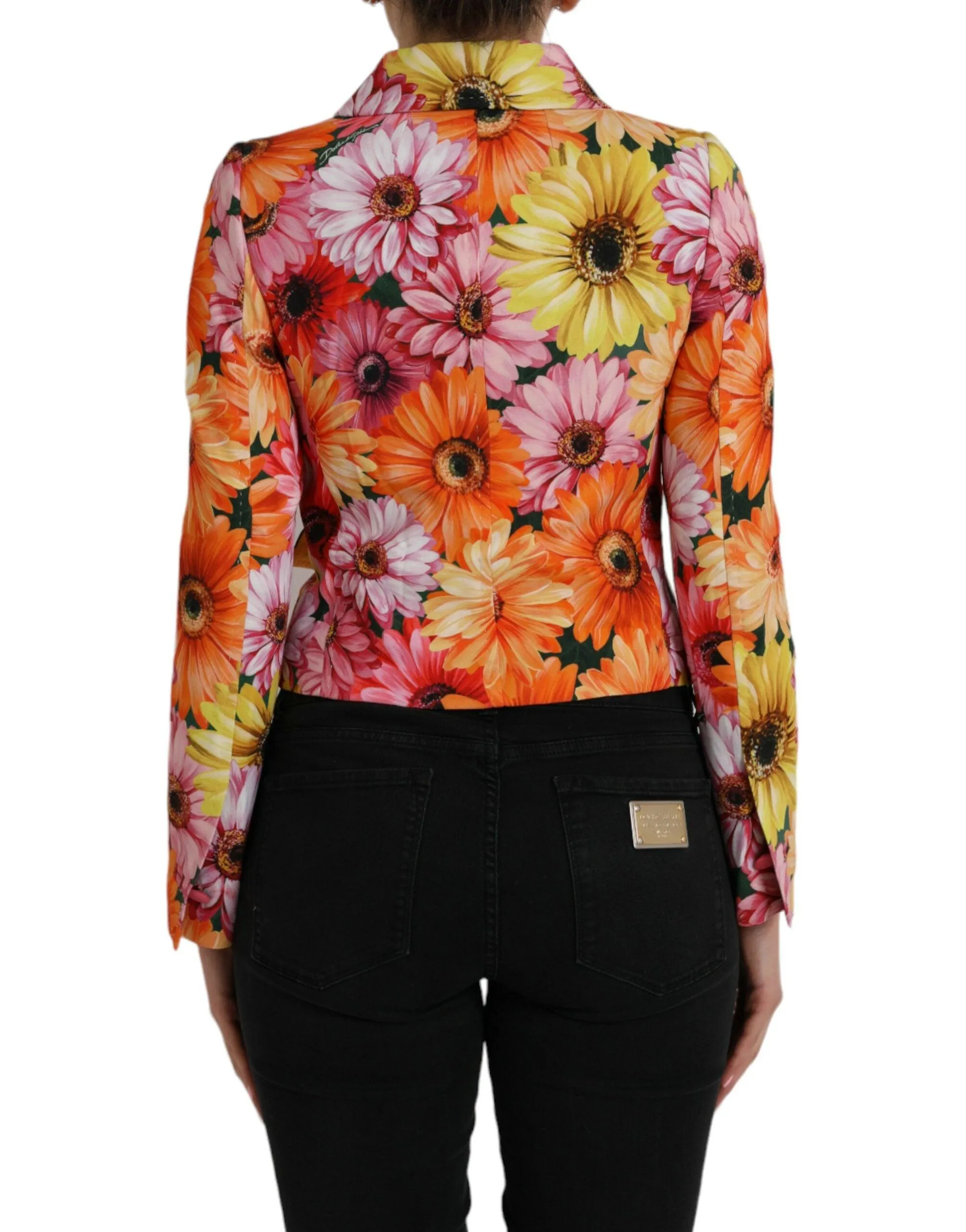 Dolce & Gabbana Gerbera Daisy Jacket With Pearl DG Buttons