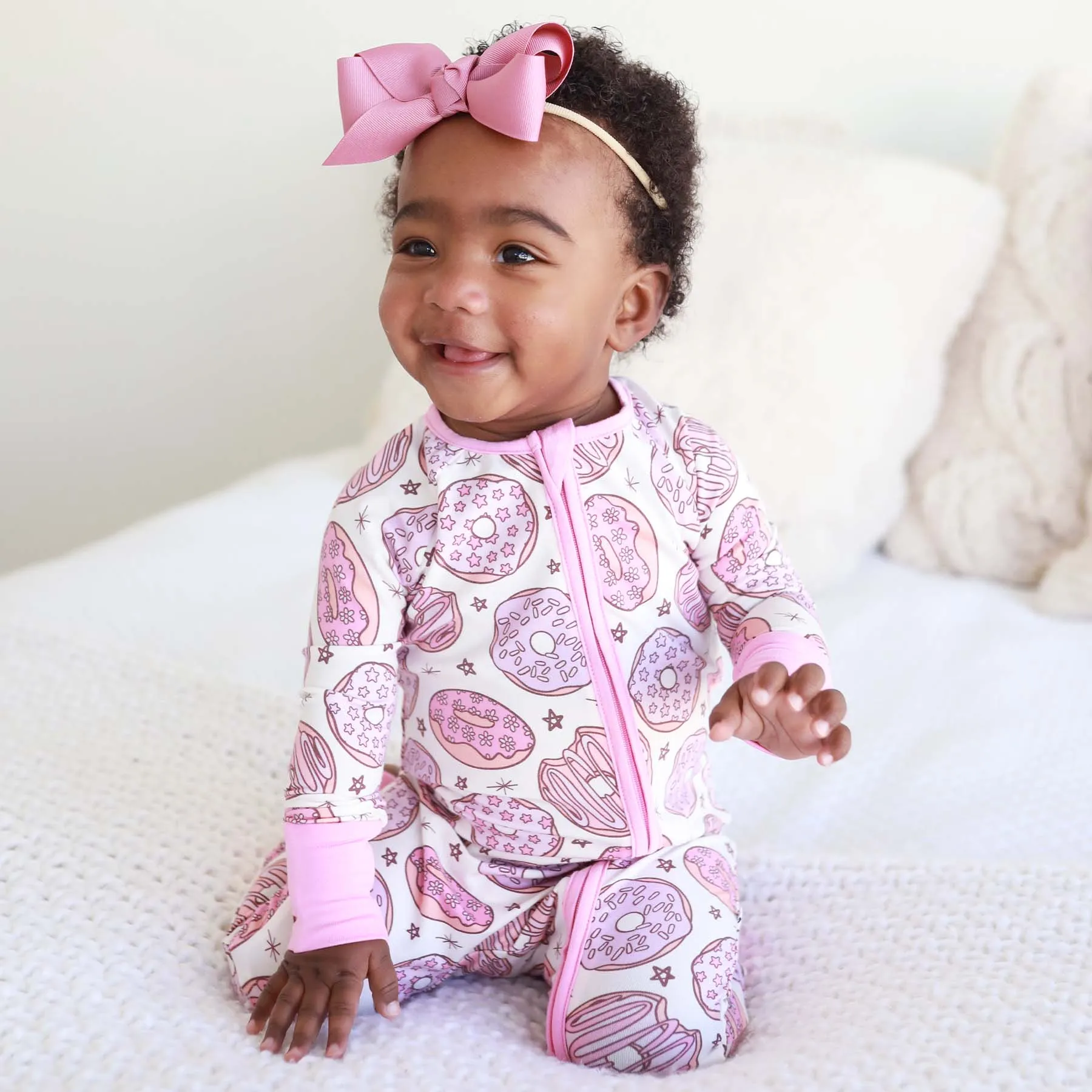 Donut Shop Convertible Zip Romper | Pink