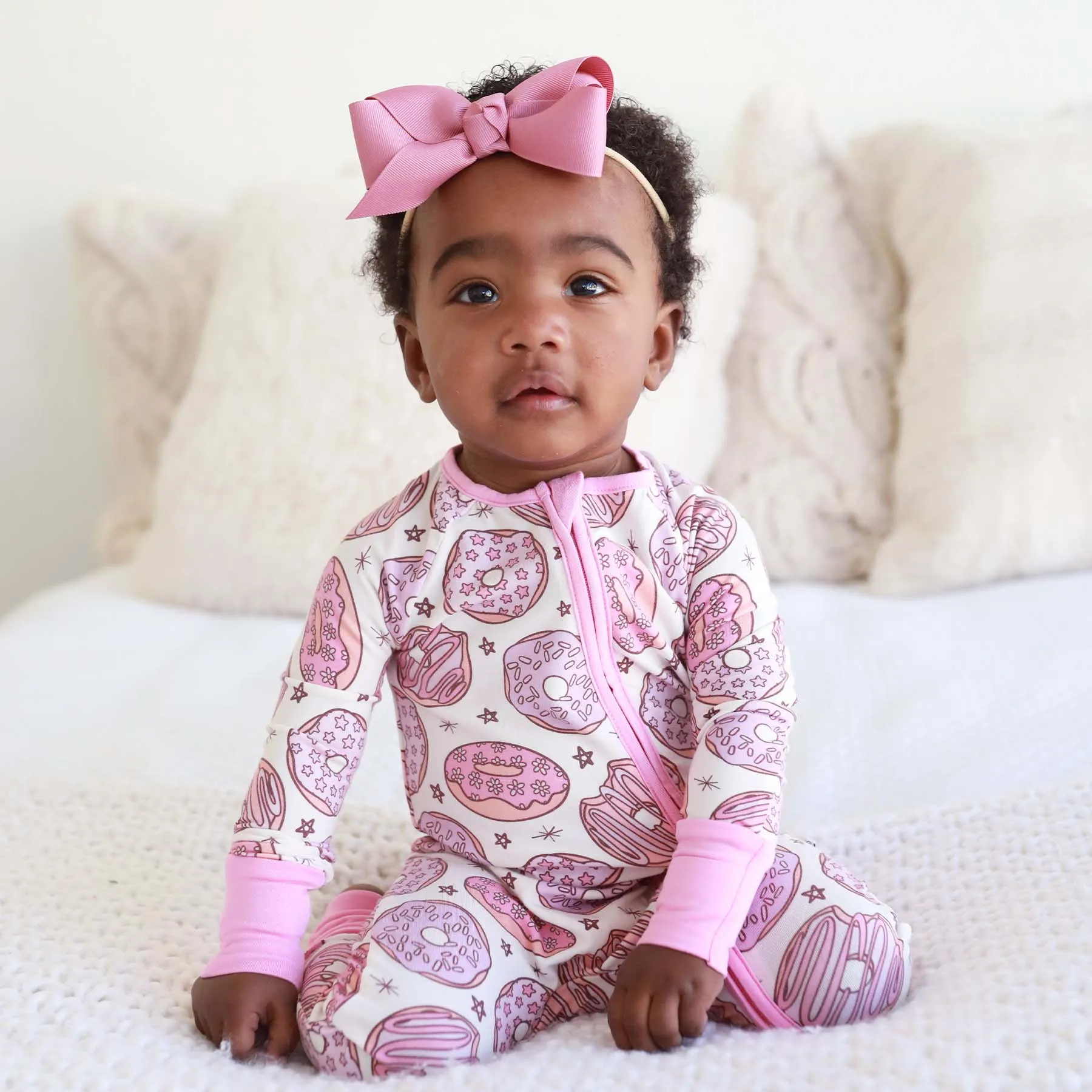 Donut Shop Convertible Zip Romper | Pink